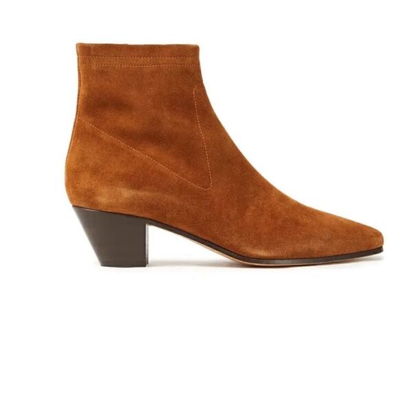 MAJE Flika Suede Ankle Boots - Tan New in box size 37 - Picture 1 of 12